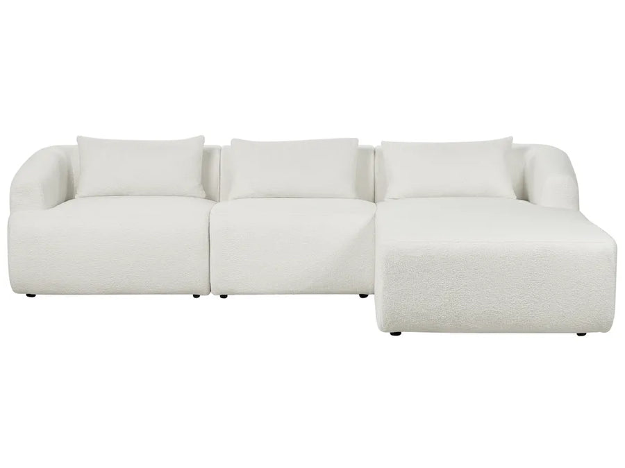 Corner Sofa 3 Seater Boucle Off-White Left Hand Cylar