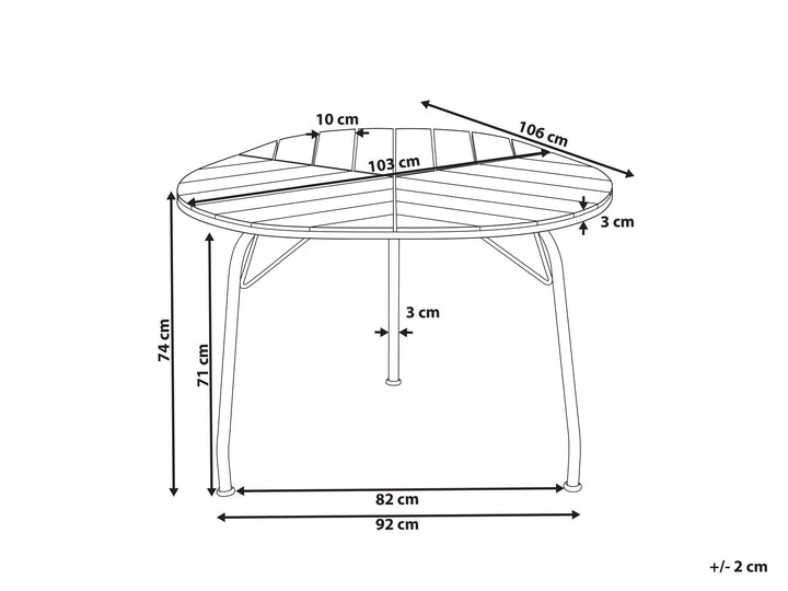 Varenna Garden Dining Table 106 cm 103 cm Acacia Wood Brown