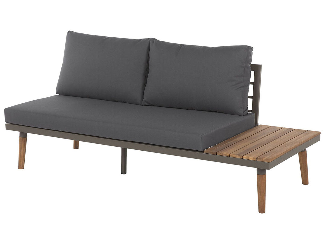 Corato Garden Corner Sofa with Table 5 Seater Acacia Wood Grey