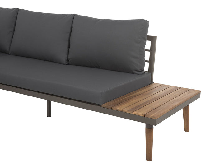 Corato Garden Corner Sofa with Table 5 Seater Acacia Wood Grey