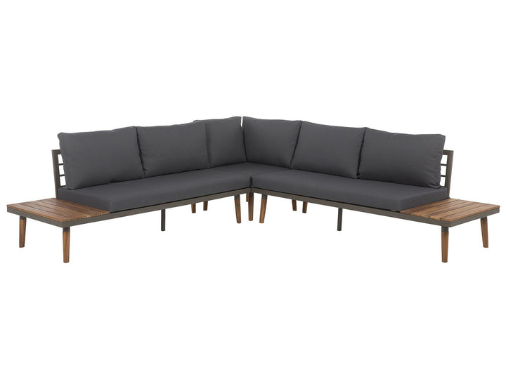 Corato Garden Corner Sofa with Table 5 Seater Acacia Wood Grey
