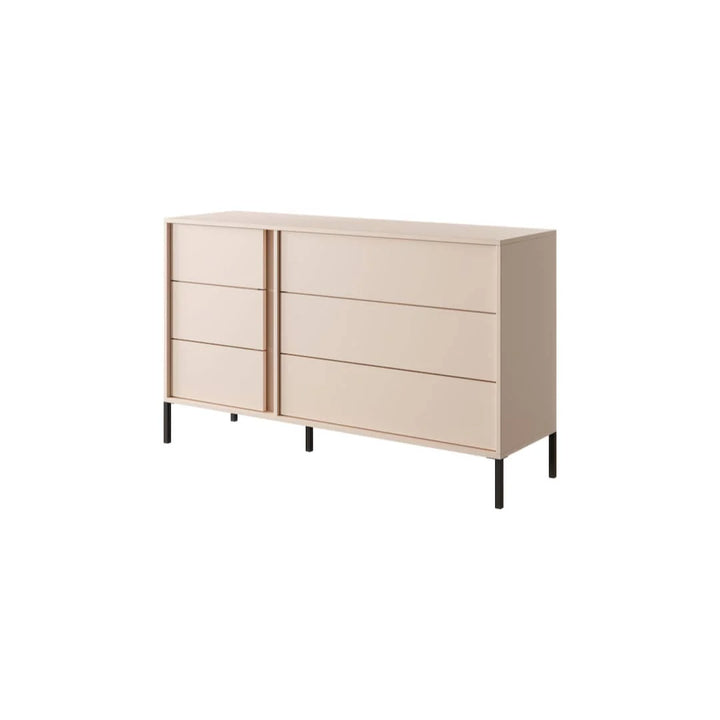 Dast Chest of Drawers - Spacious and Sleek Wooden Dresser with Push-To-Open System - Beige