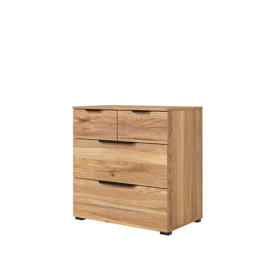 Elegant Tokyo 27 Chest of Drawers in Oak Mauvella, Four Drawers, Modern Design