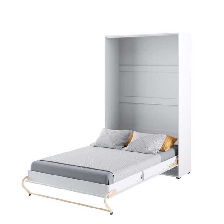 Colina Vertical Wall Bed Concept 120cm with Storage Cabinet White Gloss CP-02