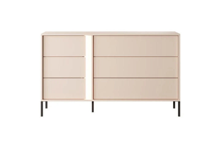 Dast Chest of Drawers - Spacious and Sleek Wooden Dresser with Push-To-Open System - Beige