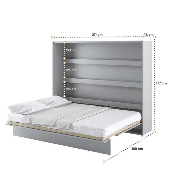 Serrano Horizontal Wall Bed Concept 160cm Grey Matt BC-14