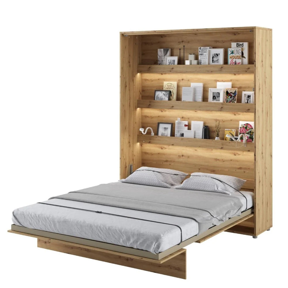 Belah Vertical Wall Bed Concept 180cm Oak Artisan BC-13