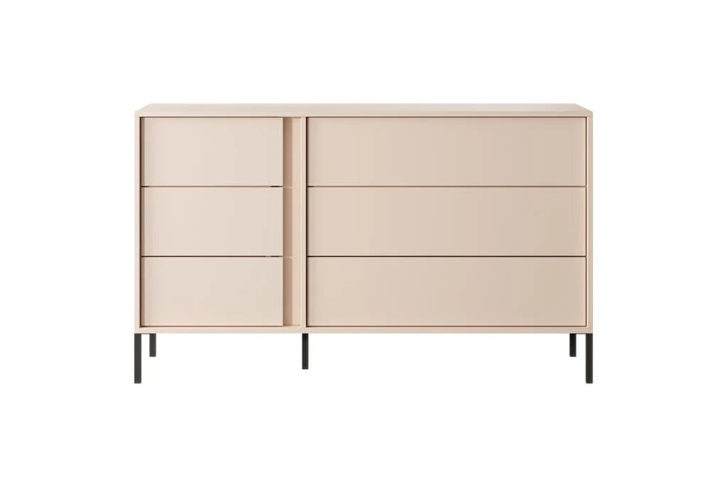 Dast Chest of Drawers - Spacious and Sleek Wooden Dresser with Push-To-Open System - Beige