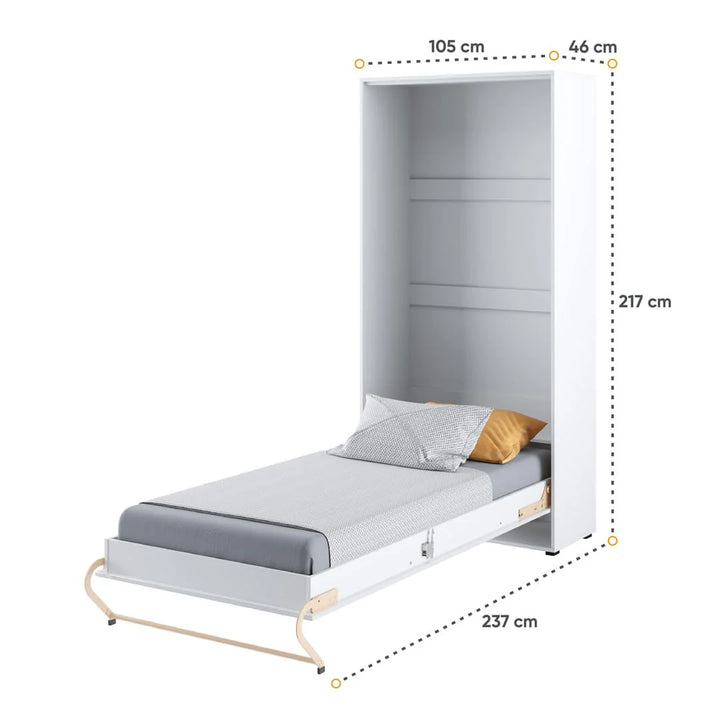 Ambrey Vertical Wall Bed Concept 90cm White Matt CP-03