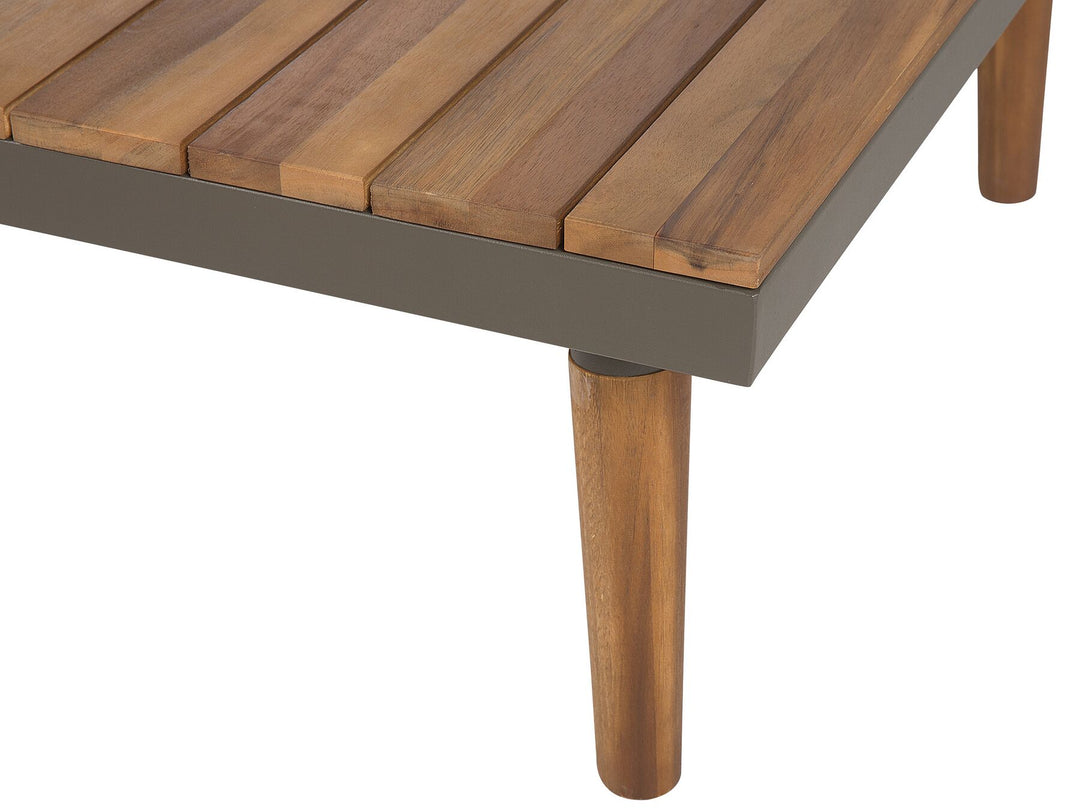 Corato Garden Corner Sofa with Table 5 Seater Acacia Wood Grey