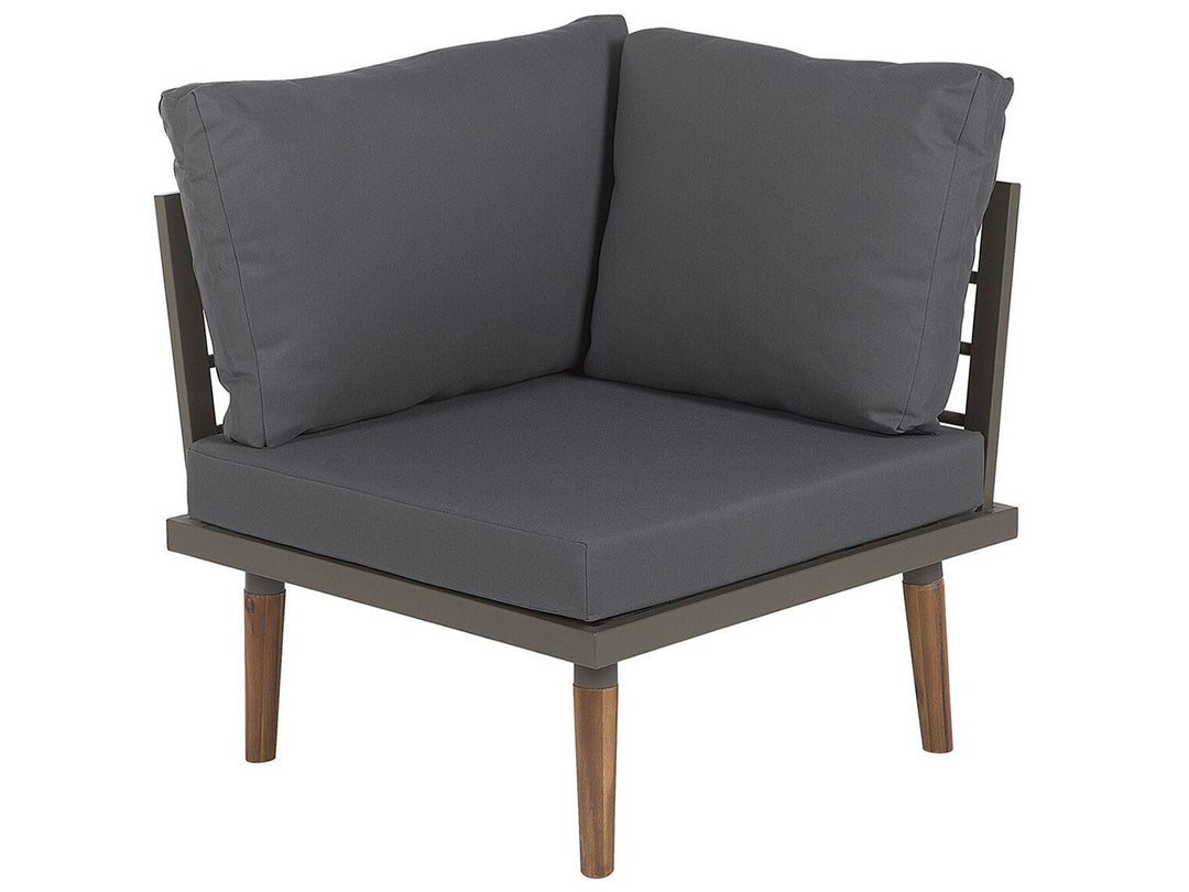Corato Garden Corner Sofa with Table 5 Seater Acacia Wood Grey
