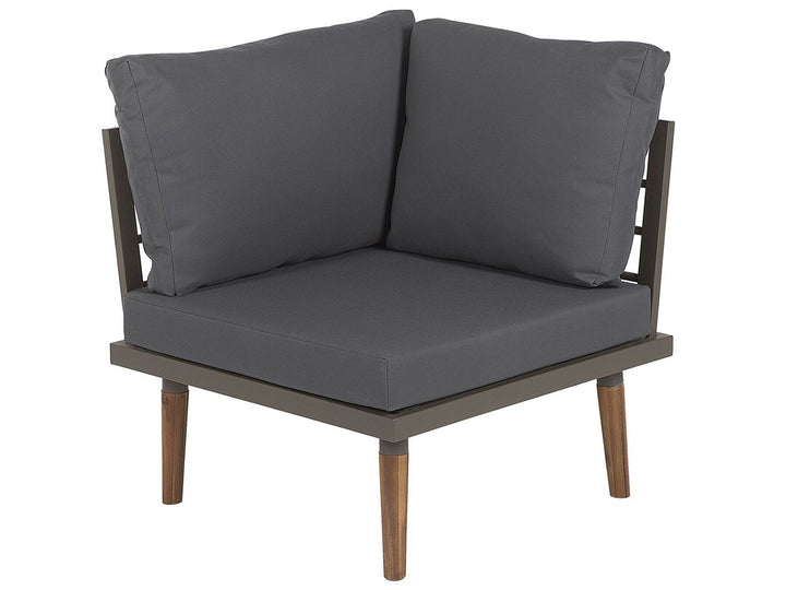 Corato Garden Corner Sofa with Table 5 Seater Acacia Wood Grey