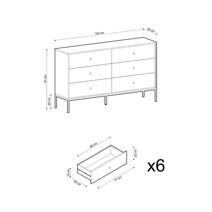 Elegant Mono Chest of Drawers in Navy - Versatile Storage with Modern Flair