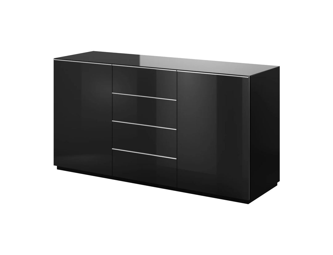 Sideboard Cabinet Black Glass Helio 26