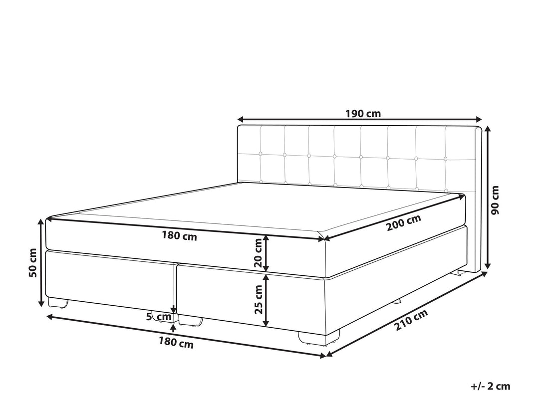 Admiral Fabric EU Super King Size Divan Bed Beige