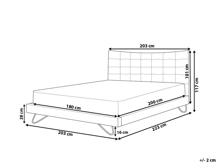 Lannion Fabric EU Super King Size Bed Beige