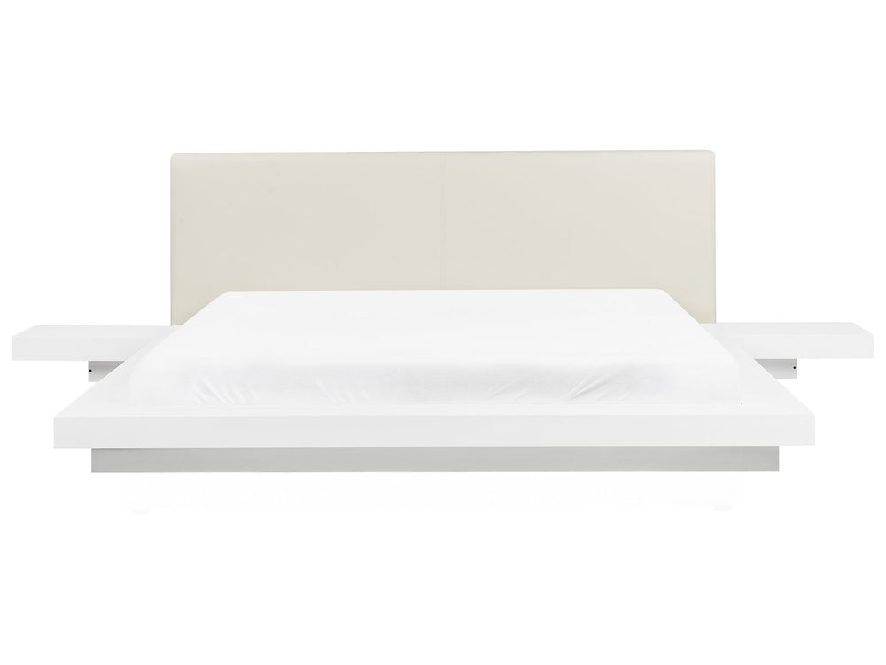 EU Super King Size Faux Leather Headboard Waterbed White Zen