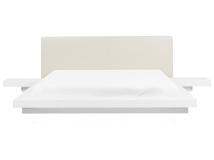 EU Super King Size Faux Leather Headboard Waterbed White Zen