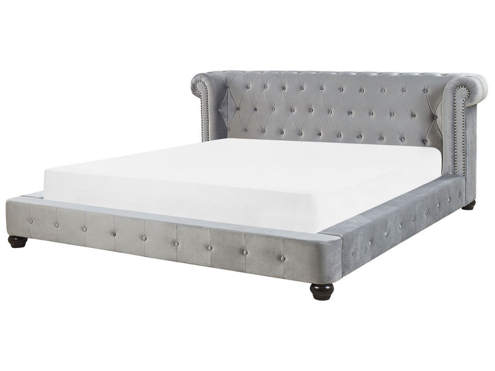 Cavaillon Velvet EU Super King Size Bed Grey