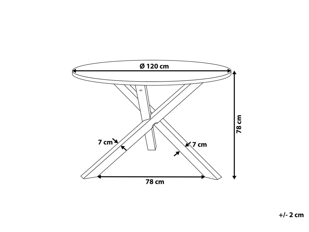 Round Dining Table ⌀ 120 cm Light Wood with White Jacksonville