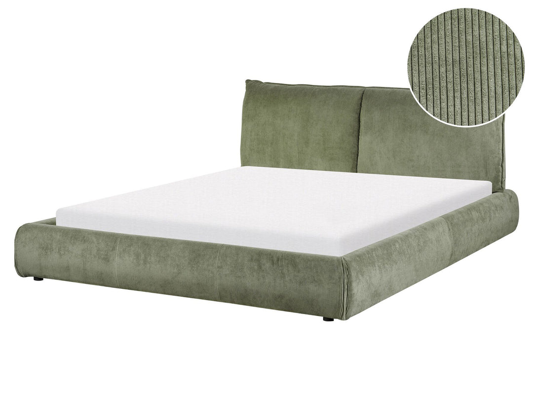 Vinay Corduroy EU King Size Bed Green