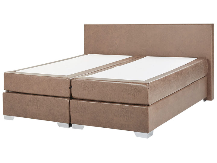 President Faux Leather EU Super King Size Divan Bed Brown