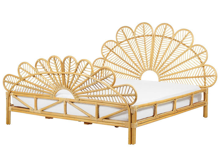 Florentine Rattan Peacock EU Super King Size Bed Light Wood