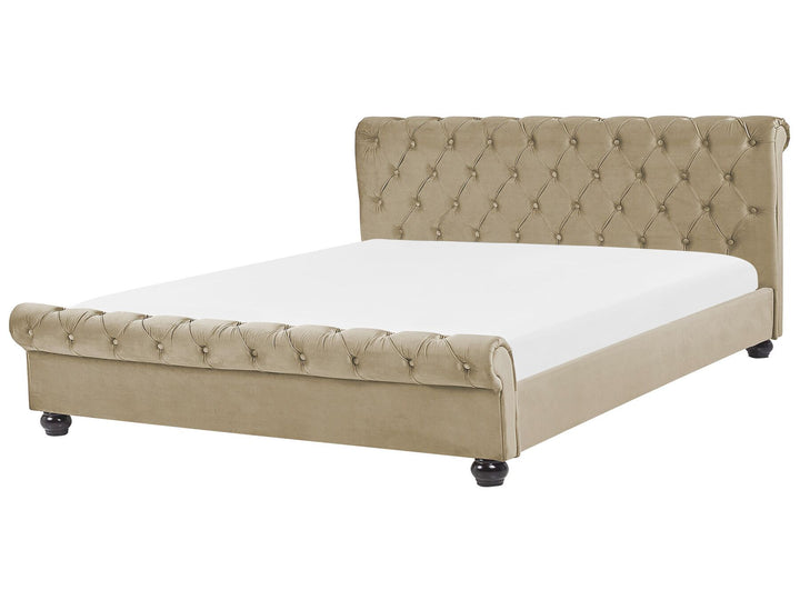 Avallon Velvet EU Super King Bed Beige