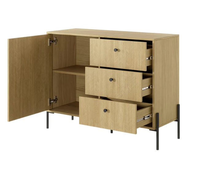 Sideboard Cabinet 107cm Scandi Oak Scandi