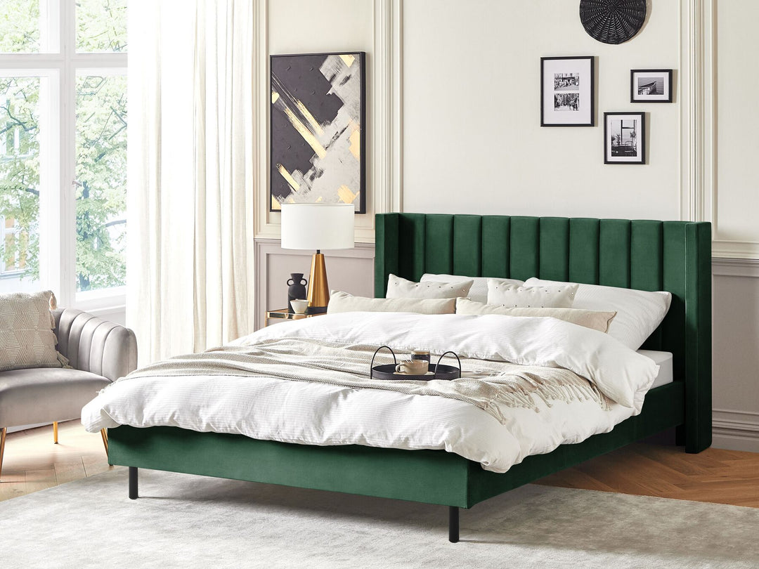 Velvet EU Super King Size Bed Green Villette