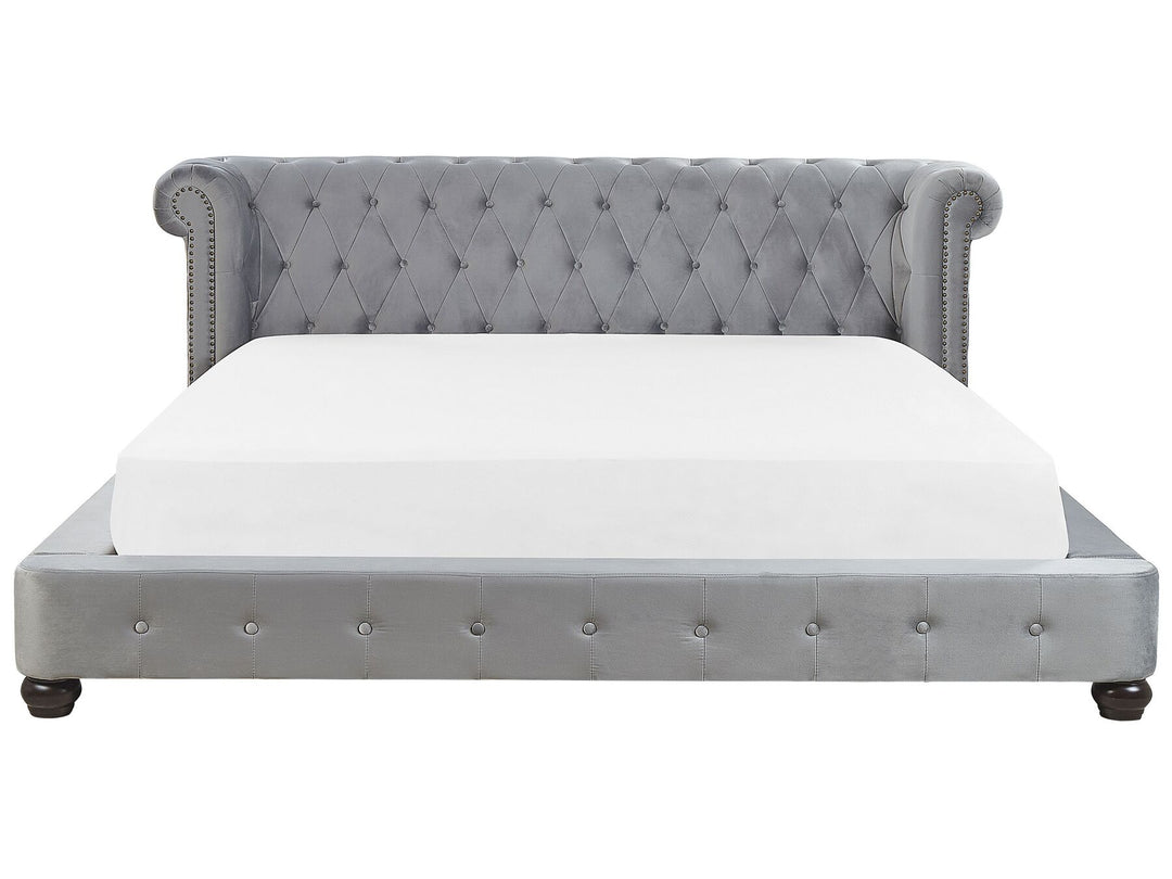 Cavaillon Velvet EU Super King Size Bed Grey