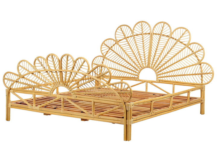 Florentine Rattan Peacock EU Super King Size Bed Light Wood