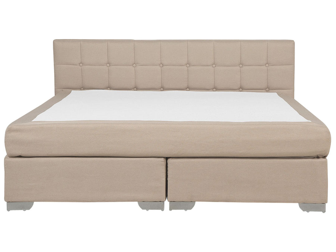 Admiral Fabric EU Super King Size Divan Bed Beige