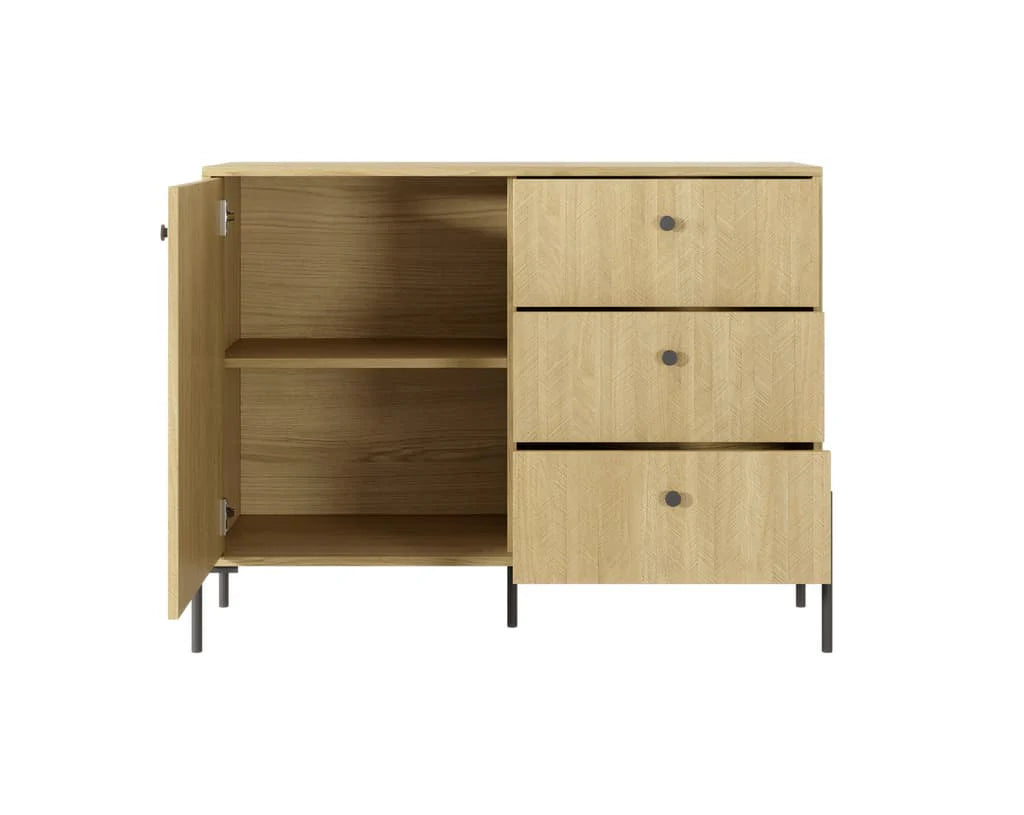 Sideboard Cabinet 107cm Scandi Oak Scandi