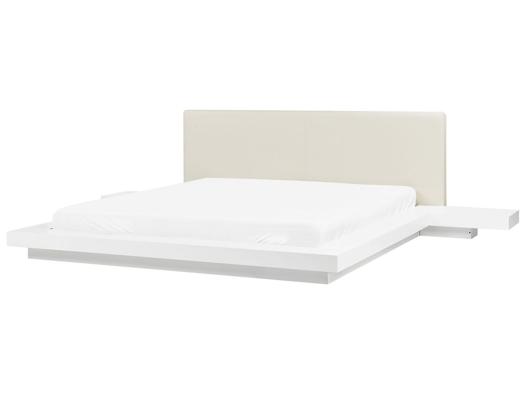 EU Super King Size Faux Leather Headboard Waterbed White Zen