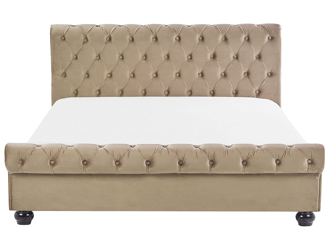 Avallon Velvet EU Super King Bed Beige