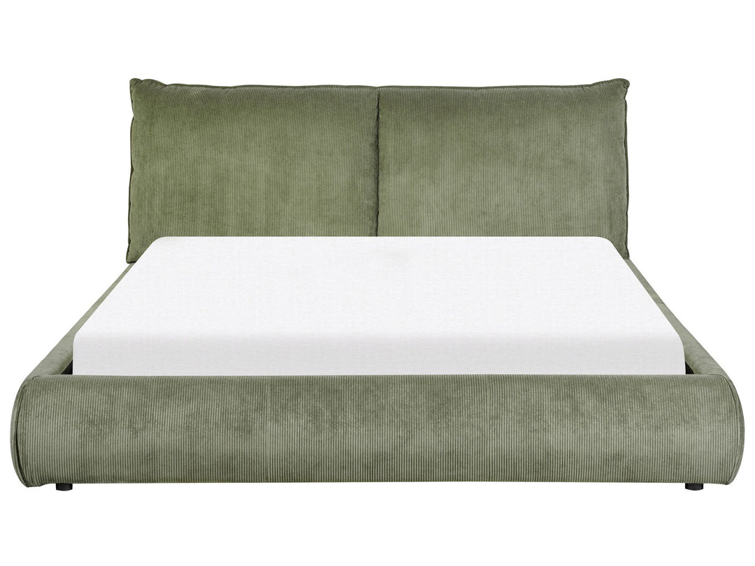 Vinay Corduroy EU King Size Bed Green