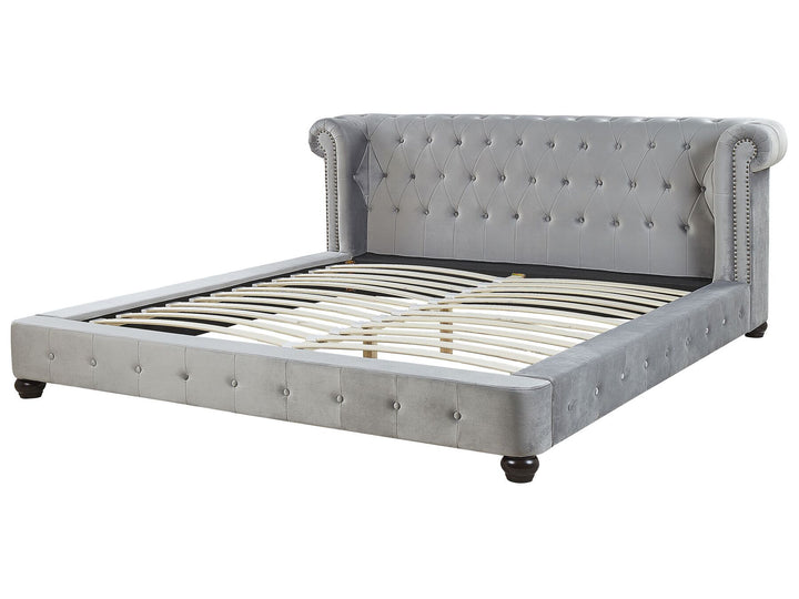 Cavaillon Velvet EU Super King Size Bed Grey