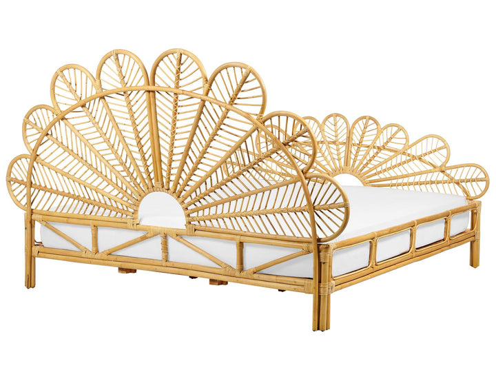 Florentine Rattan Peacock EU Super King Size Bed Light Wood