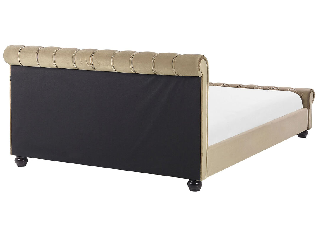 Avallon Velvet EU Super King Bed Beige