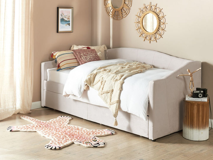 Fabric EU Single Daybed Light Beige Vittel