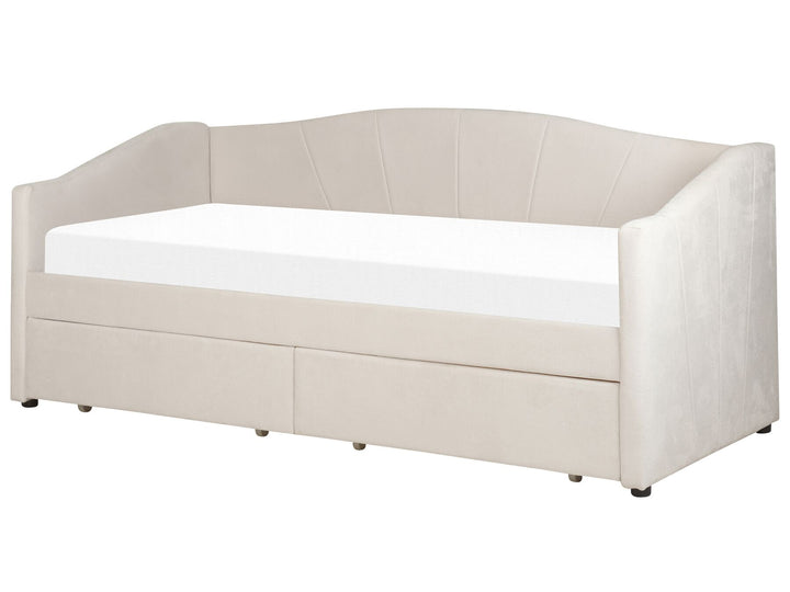 Fabric EU Single Daybed Light Beige Vittel