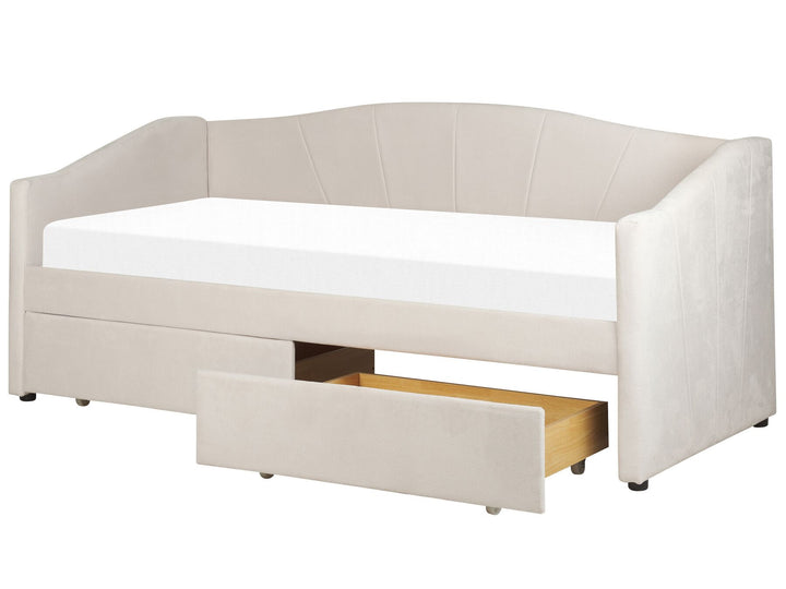 Fabric EU Single Daybed Light Beige Vittel