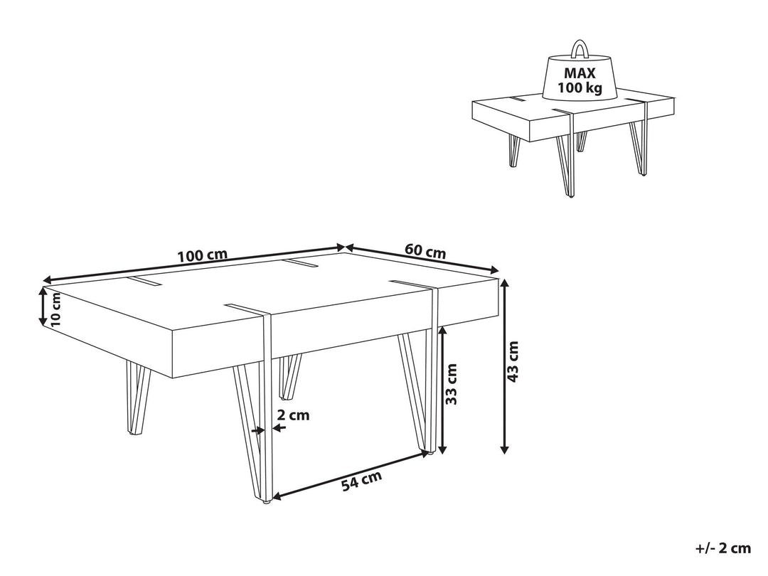 Rebecka Coffee Table Concrete Effect with Black