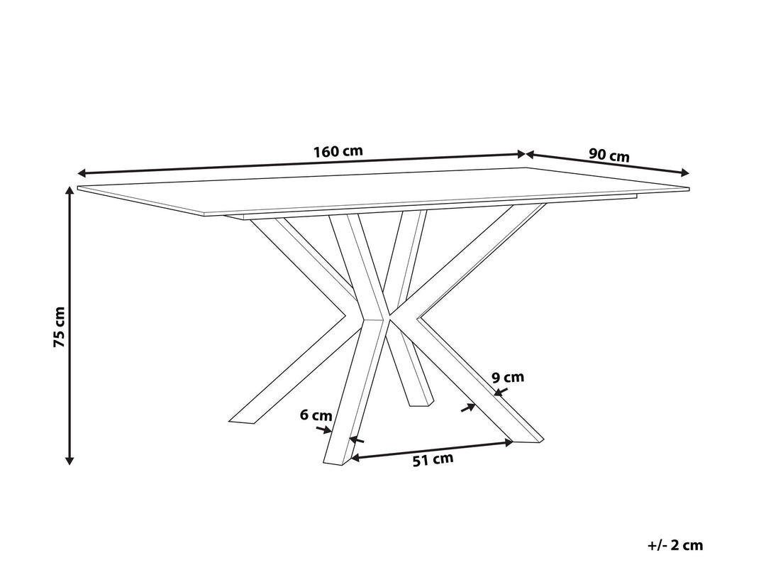 Glass Top Dining Table 160 x 90 cm Marble Effect with Silver Sabrosa