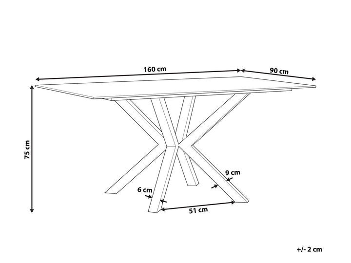 Glass Top Dining Table 160 x 90 cm Marble Effect with Silver Sabrosa