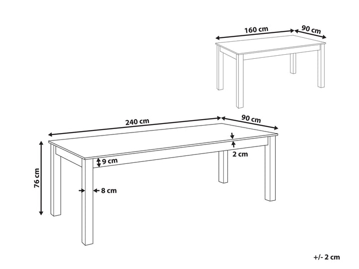 Extending Dining Table 160/240 x 90 cm Light Wood Madura