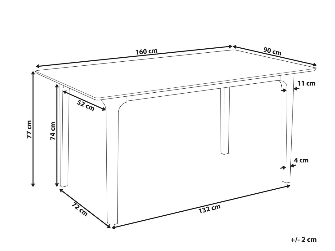 Dining Table 160 x 90 cm Light Wood Delmas