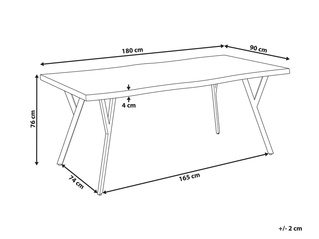 Dining Table 180 x 90 cm Light Wood Alton