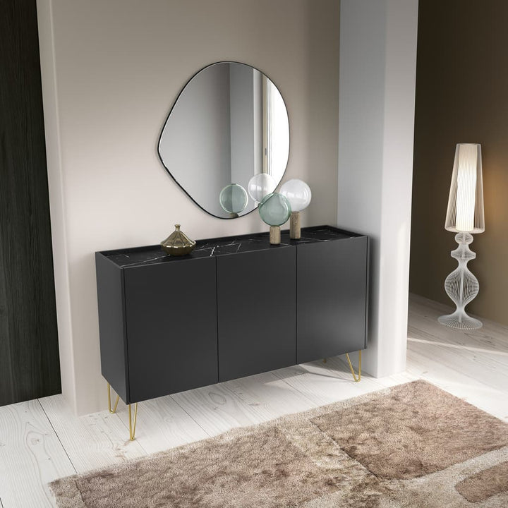 144cm Black Sideboard Cabinet Harmony